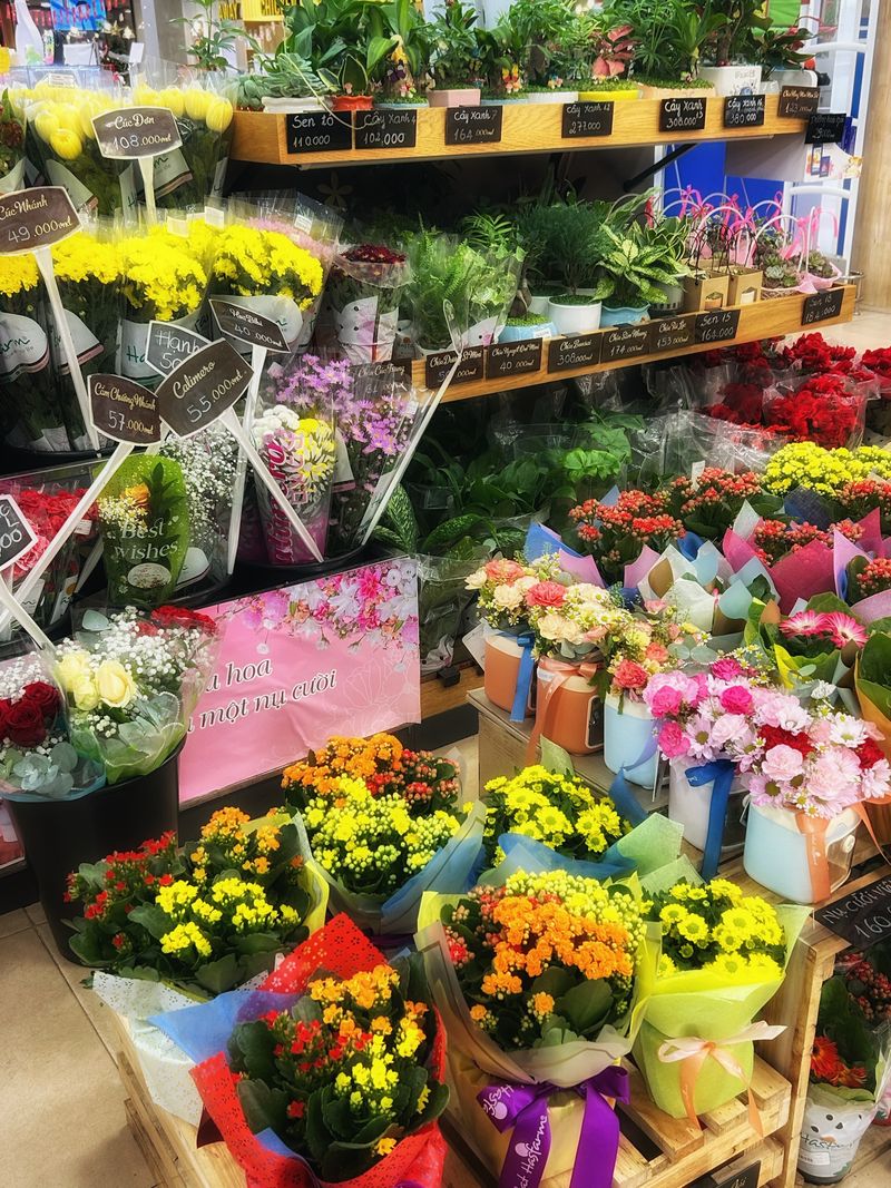 flower shop business for sale - floral arrangements at shop entrance