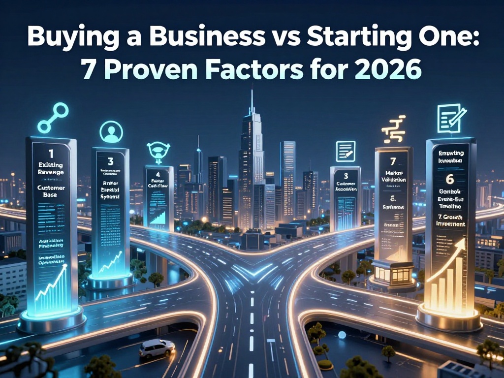 Buying a Business vs Starting One: 7 Proven Factors for 2026 4 Buying a Business vs Starting One 5