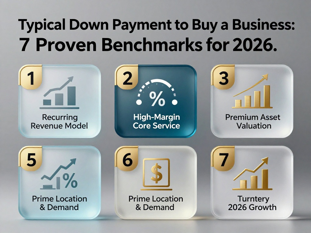Typical Down Payment to Buy a Business: 7 Proven Benchmarks for 2026 1 Typical Down Payment to Buy a Business 1